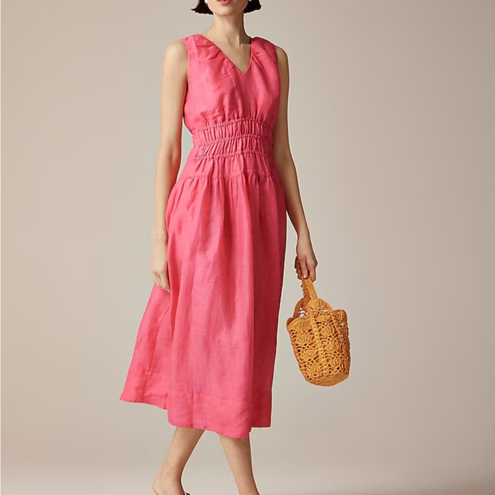 J. Crew Coral Midi Dress